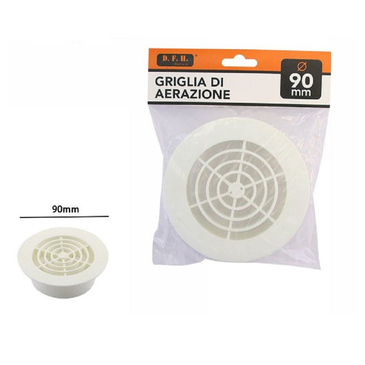 Trade Shop - Griglia Di Ventilazione Rotonda Diametro 90 Mm Aspirazione Aria Aerazione 71397 -