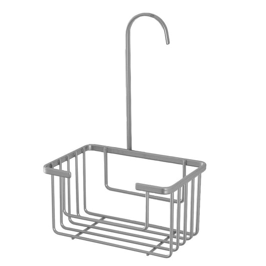 Griglia doccia portaoggetti in acciaio silver con ripiano e gancio