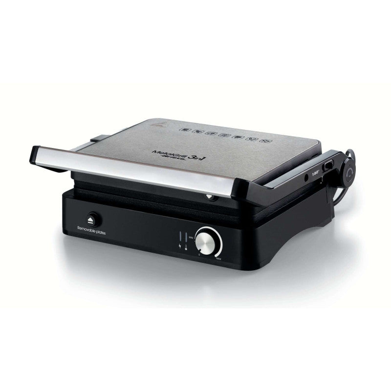 Griglia elettrica 3in1 2000W - 3 modalità di cottura - Piastre antiaderenti - Silver/Black
