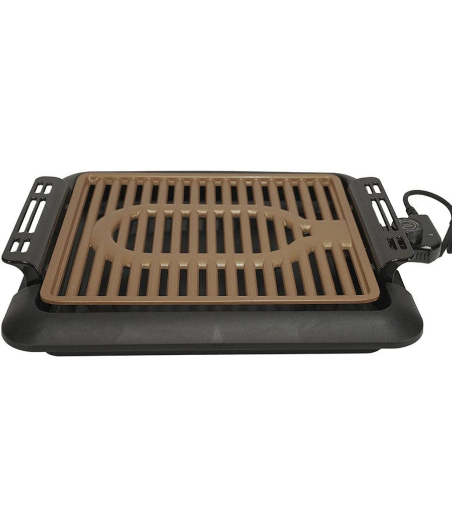 Griglia Elettrica Antifumo 1000w Q-hb67 Grill Senza Fumi Piastra Antiaderente         