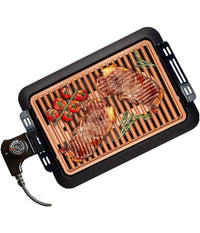 Griglia Elettrica Antifumo 1000w Q-hb67 Grill Senza Fumi Piastra Antiaderente         
