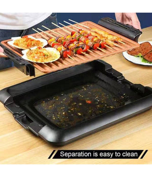 Griglia Elettrica Antifumo 1000w Q-hb67 Grill Senza Fumi Piastra Antiaderente         