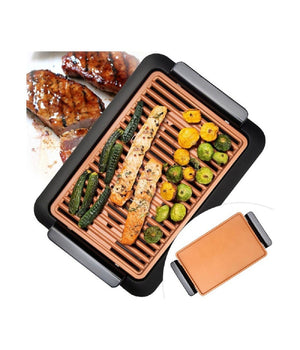 Griglia Elettrica Senza Fumo Grill Smokeless Rivestimento Ceramica Antiaderente         