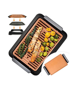 Griglia Elettrica Senza Fumo Grill Smokeless Rivestimento Ceramica Antiaderente         