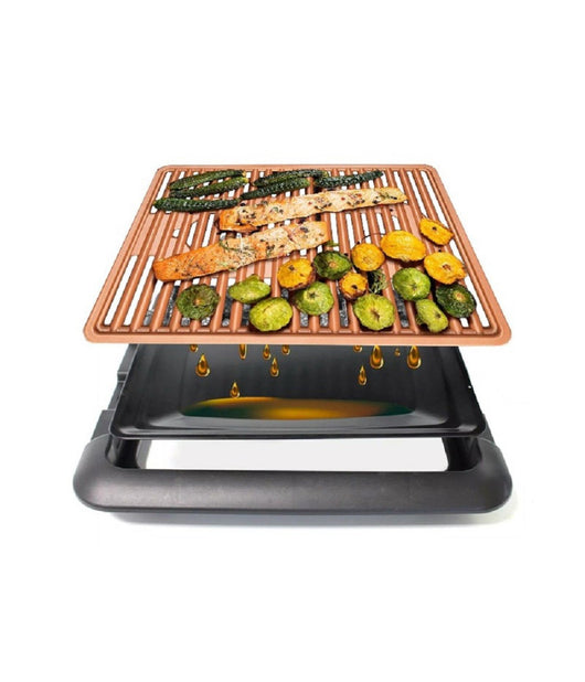 Griglia Elettrica Senza Fumo Grill Smokeless Rivestimento Ceramica Antiaderente         