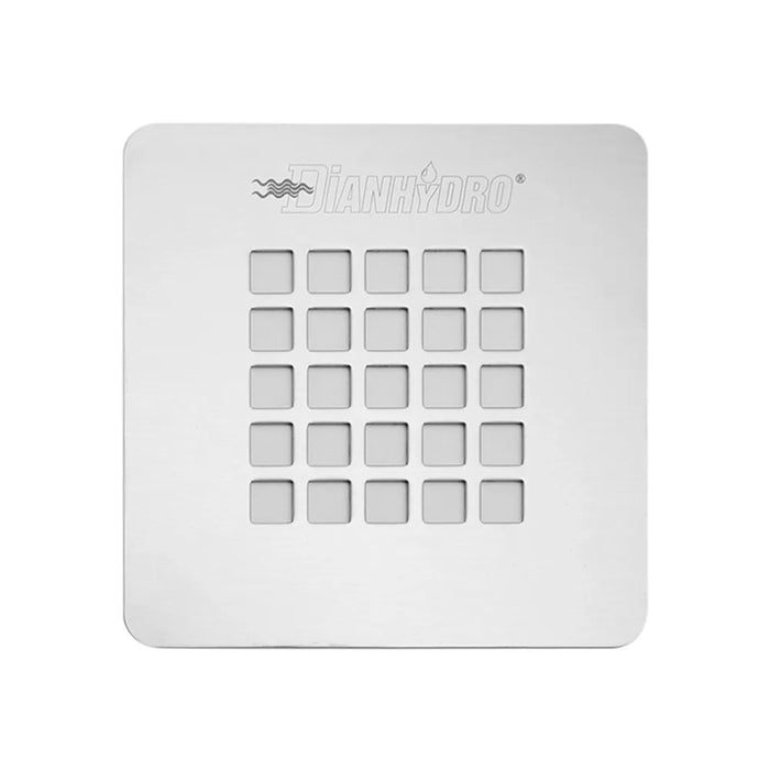 Griglia per piatto doccia in acciaio inox quadrata 12,5x12,5 cm