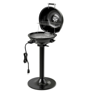 Grill portatile verticale con griglia scaldavivande rimovibile antiaderente, Grill elettrico per uso interno ed esterno-Accessori per barbecue