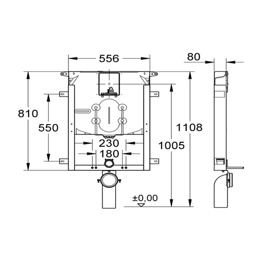 Cassetta Di Risciacquo Per Sanitari Sospesi Grohe "Uniset"