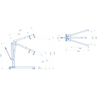 GRU IDRAULICA A CARRELLO PIEGHEVOLE 1000Kg GP10/DE OMCN