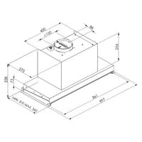 Gruppo cappa sottopensile Cripto90 inox Samet con sistema NO DROP