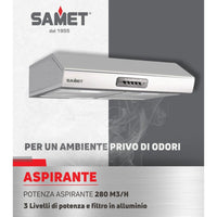Gruppo cappa sottopensile Tornado60 Samet colore inox