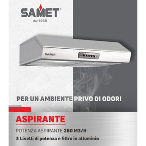 Gruppo cappa sottopensile Tornado60 Samet colore inox