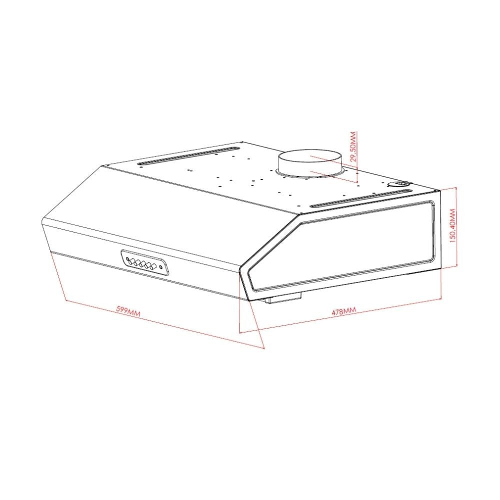 Gruppo cappa sottopensile Tornado60 Samet colore inox