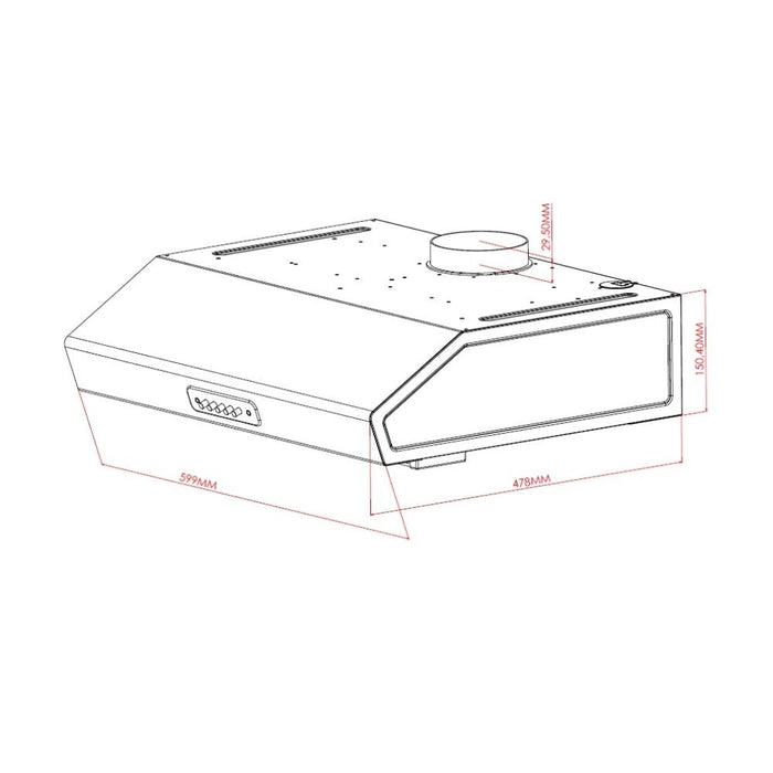 Gruppo cappa sottopensile Tornado60 Samet colore inox