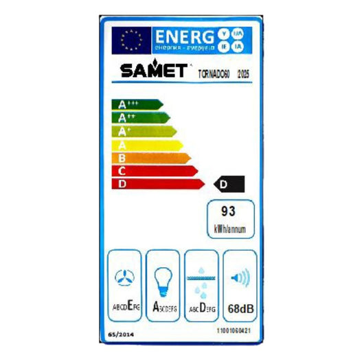 Gruppo cappa sottopensile Tornado6025 inox Samet