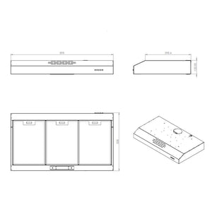 Gruppo cappa sottopensile Tornado9025 inox Samet