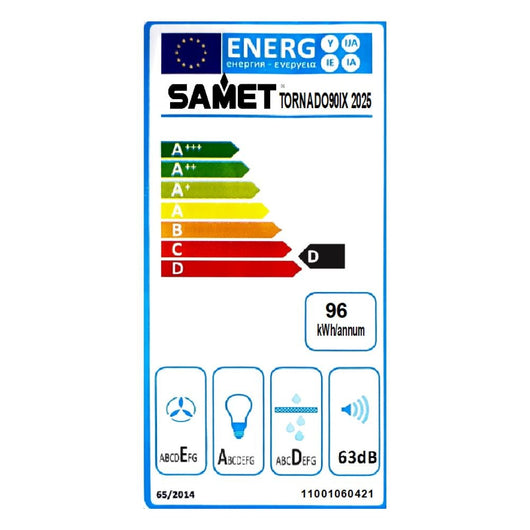 Gruppo cappa sottopensile Tornado9025 inox Samet