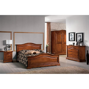 Gruppo como' 2 comodini classico in legno sagomato tinta noce