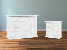 Gruppo como' a 5 cassetti  e 2 comodini a 3 cassetti laccato bianco opaco (1364) - Mobili 2G