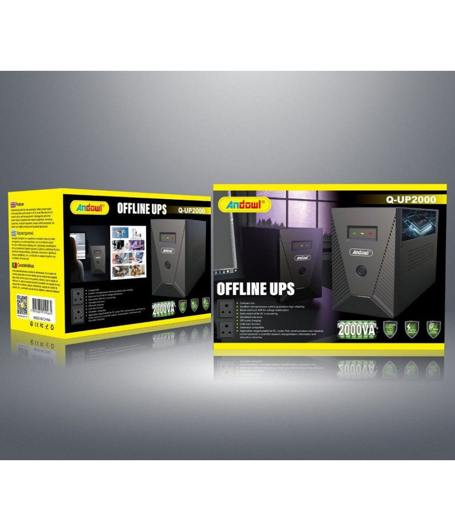Gruppo Di Continuità  2000va Q-up2000 Smart Offline Ups Supporta Windows Linux Mac         