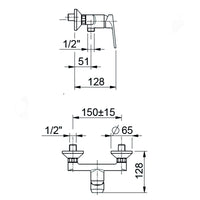 Gruppo vasca esterno da incasso con kit doccia cromato funky
