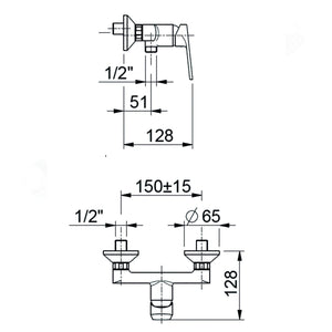 Gruppo vasca esterno da incasso con kit doccia cromato funky