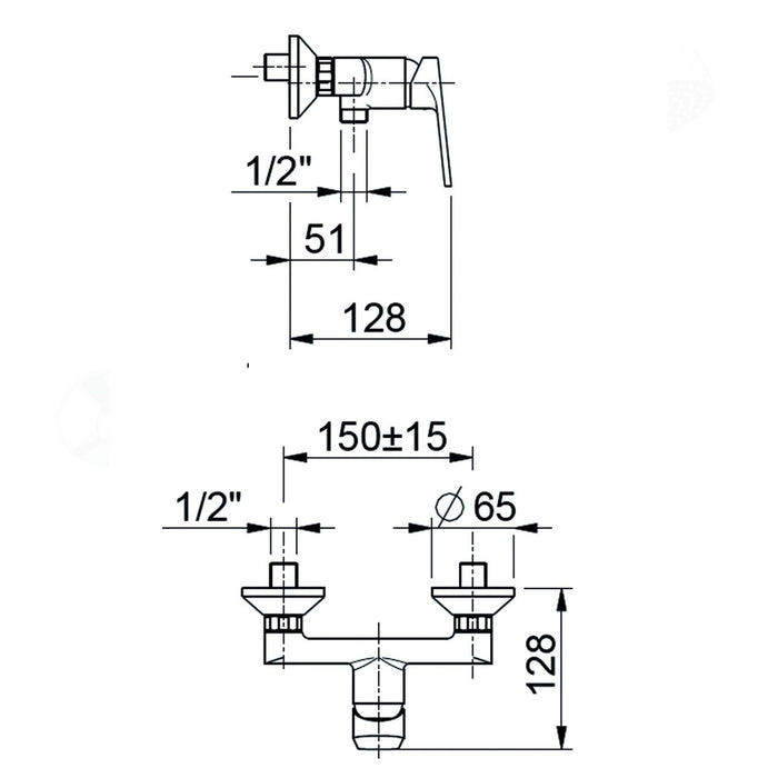 Gruppo vasca esterno da incasso con kit doccia cromato funky