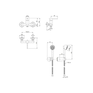 Gruppo doccia esterno con kit cromato jackie
