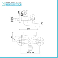 Gruppo vasca da bagno Paffoni Iris con duplex e kit doccia completo