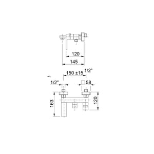 Gruppo vasca esterno con doccia cromato manhattan