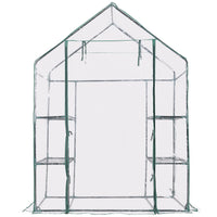 Mini serra da giardino 143 x 73 x 195 cm con 6 ripiani pratica e resistente realizzata in PVC trasparente 20_0019563