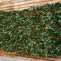 Siepe artificiale in arte topiaria, Siepe con foglie di edera per interno ed esterno, 150 x 300 cm-Decorazioni da giardino