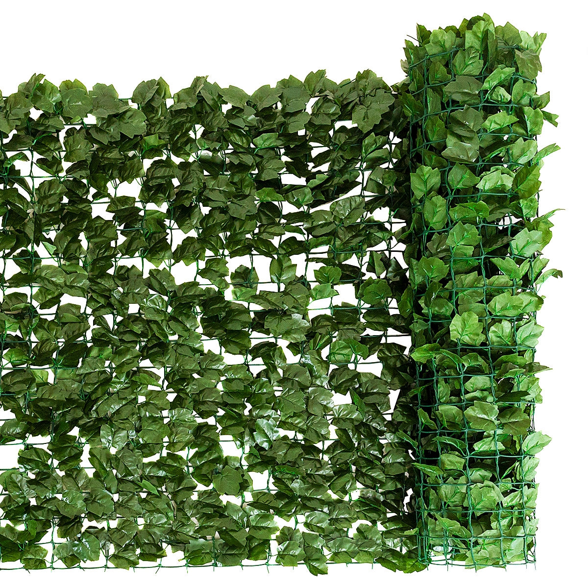 Siepe artificiale in arte topiaria, Siepe con foglie di edera per interno ed esterno, 150 x 300 cm-Decorazioni da giardino