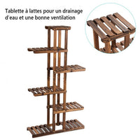 Portafiori in legno a 6 livelli 75 x 25 x 140 cm decoro porta piante 20_0008559