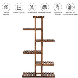 Portafiori in legno a 6 livelli 75 x 25 x 140 cm decoro porta piante 20_0008559