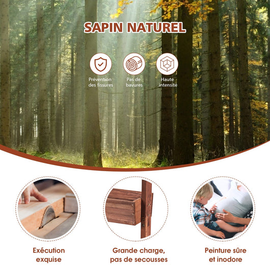 Mensola portapiante in legno a 3 livelli estraibili, regolabile in altezza e inclinazione multifunzione indoor/outdoor 105 cm marrone 20_0008561