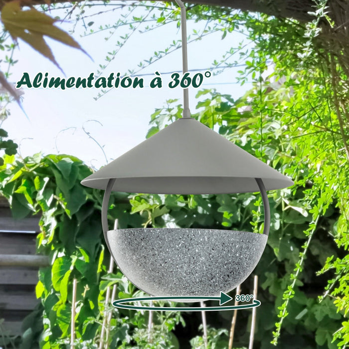 Mangiatoia per uccelli da appendere Abbeveratoio e vasca per uccelli da 270 ml con gancio a cupola resistente alle intemperie e ciotola per l'acqua 20_0008844