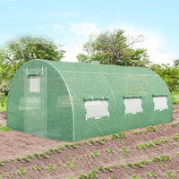 Serra da giardino serra tunnel per orto e piante con copertura resistente, Struttura robusta in acciaio zincato Verde-Serre da giardino