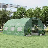 Serra da giardino serra tunnel per orto e piante con copertura resistente, Struttura robusta in acciaio zincato Verde-Serre da giardino