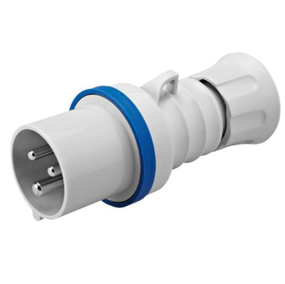 Spina mobile diritta industriale blu 2p+t 16a monofase 220v ip44 gw60004h