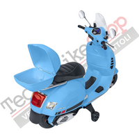Moto Elettrica Piaggio Vespa GTS Super 12V con Bauletto e Parabrezza-Celeste