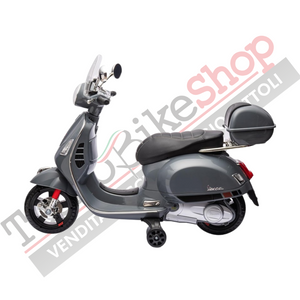 Moto Elettrica Piaggio Vespa GTS Super 12V con Bauletto e Parabrezza-Grigio