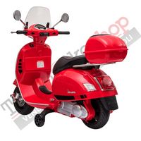 Moto Elettrica Piaggio Vespa GTS Super 12V con Bauletto e Parabrezza-Rosso