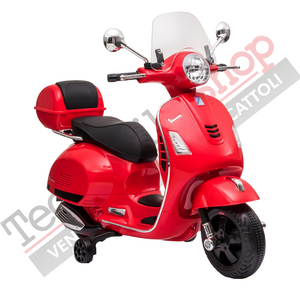 Moto Elettrica Piaggio Vespa GTS Super 12V con Bauletto e Parabrezza-Rosso