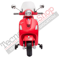 Moto Elettrica Piaggio Vespa GTS Super 12V con Bauletto e Parabrezza-Rosso