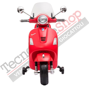 Moto Elettrica Piaggio Vespa GTS Super 12V con Bauletto e Parabrezza-Rosso