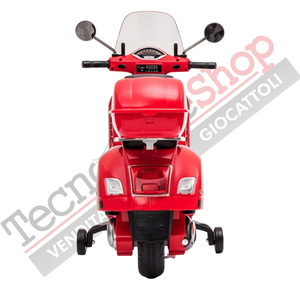Moto Elettrica Piaggio Vespa GTS Super 12V con Bauletto e Parabrezza-Rosso