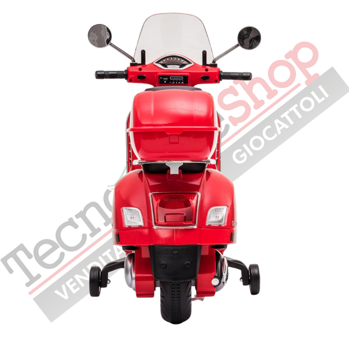 Moto Elettrica Piaggio Vespa GTS Super 12V con Bauletto e Parabrezza-Rosso