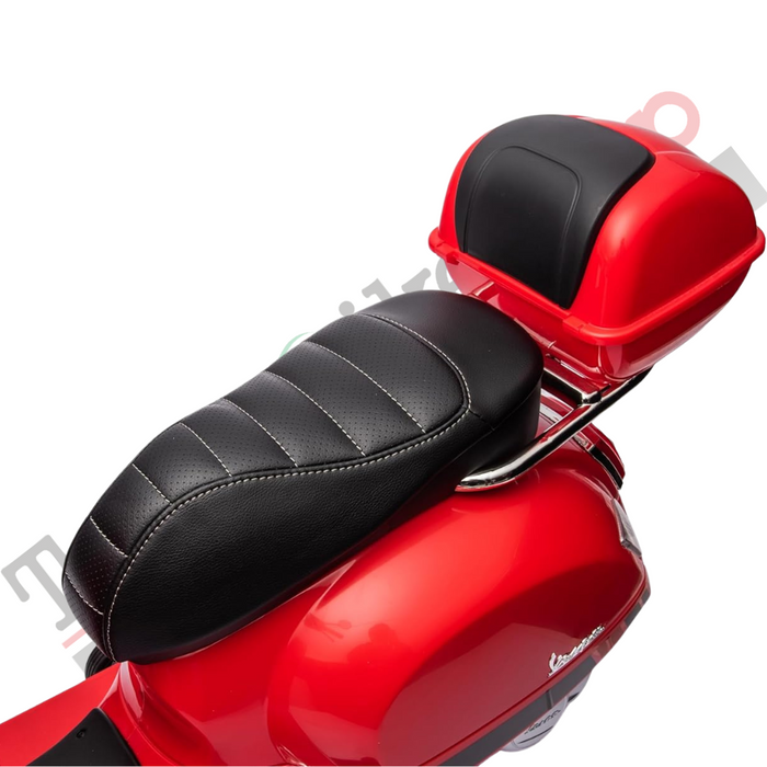 Moto Elettrica Piaggio Vespa GTS Super 12V con Bauletto e Parabrezza-Rosso