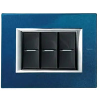 Bticino axolute placca rettangolare 3 moduli blu meissen in metallo